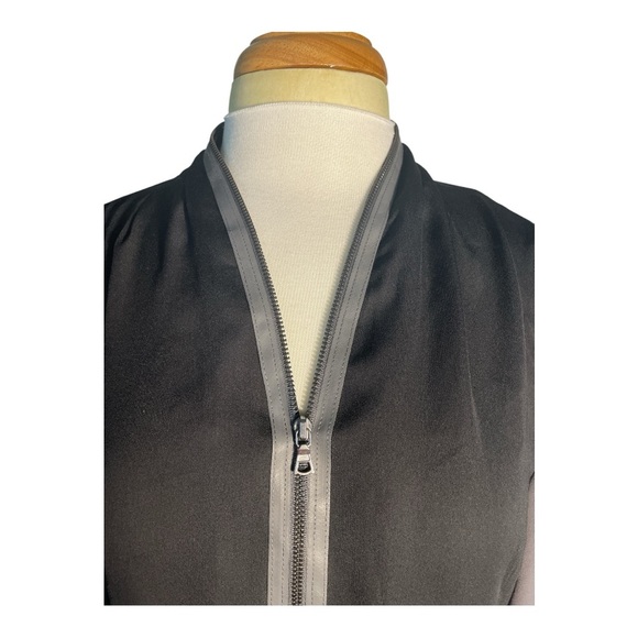 Elie Tahari Black Sheer Zip-Front Blouse - Picture 4 of 8